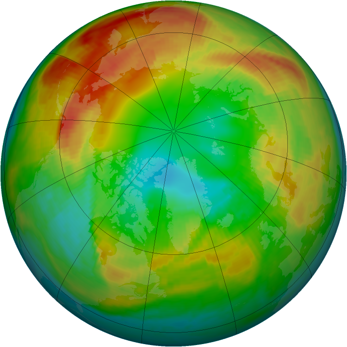 Arctic ozone map for 20 February 2000